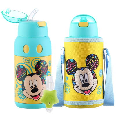 迪士尼不锈钢保温杯吸管杯 创意礼品套装，儿童户外好伙伴